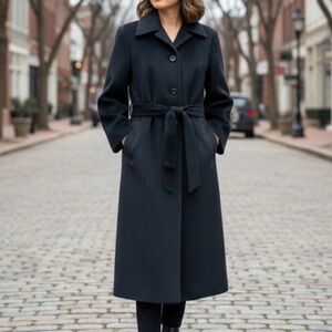 Bespoke Hand Tailored Cashmere Coat XL Charcoal Gray